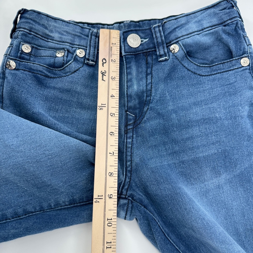 True Religion Girls LG 12 Blue Skinny Jeans Med Wash High Rise Stretch Logo - Picture 11 of 12